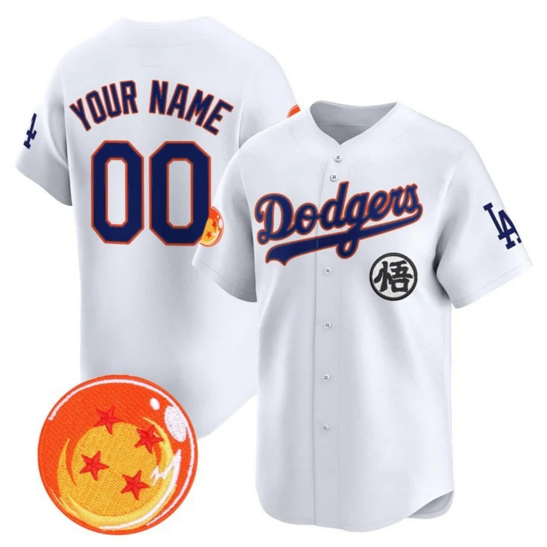 Custom Los Angeles Dodgers x Dragon Ball White Jereymy Vapor Premier Limited Jersey - Stitched