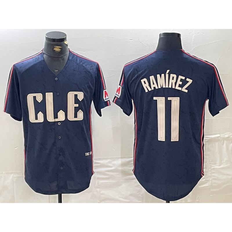 Cleveland Guardians #11 Jose Ramirez Navy Jereymy 2024 City Connect Limited Stitched Jersey