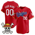 Custom Los Angeles Dodgers x One Piece Red Jereymy 2025 Vapor Premier Limited Jersey - Stitched