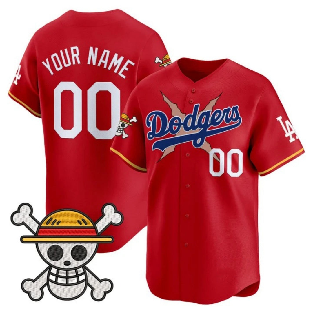 Custom Los Angeles Dodgers x One Piece Red Jereymy 2025 Vapor Premier Limited Jersey - Stitched