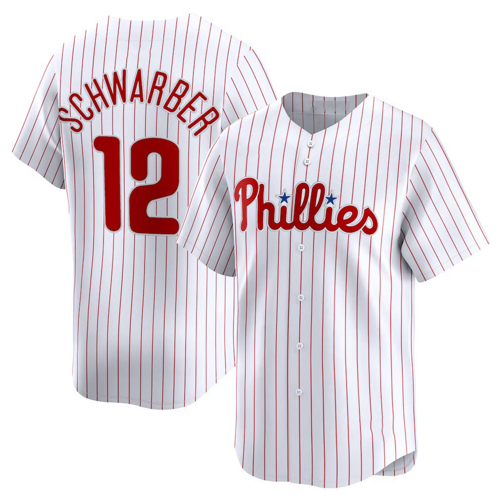 Philadelphia Phillies #12 Kyle Schwarber White Jereymy Home Limited Player Jersey