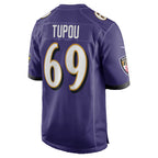 B.Ravens #69 Josh Tupou Purple Jereymy Team Game Jersey