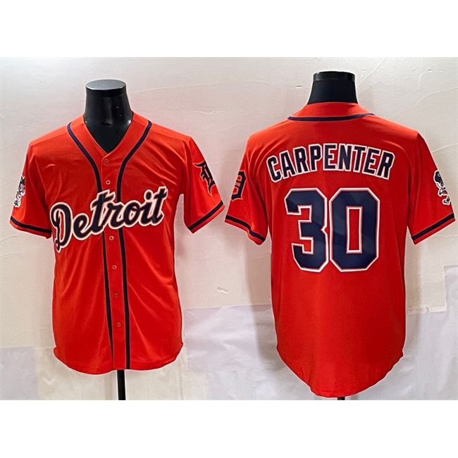 Detroit Tigers #30 Kerry Carpenter Orange Jereymy With Patch Vapor Premier Limited Stitched Jersey