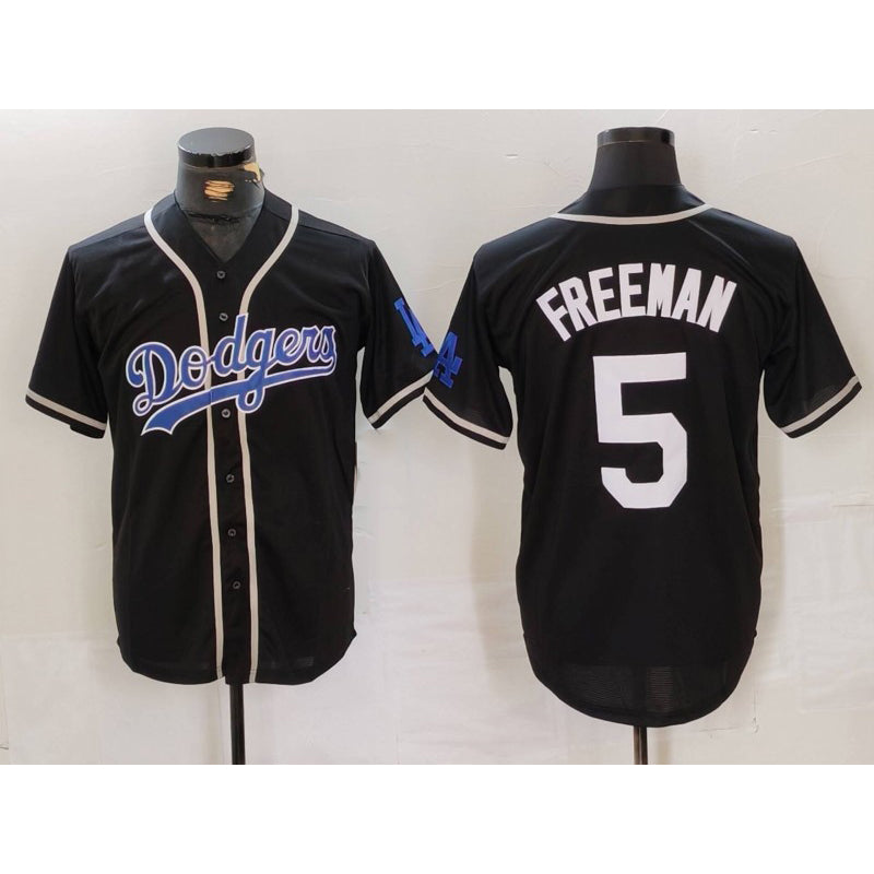 Los Angeles Dodgers #5 Freddie Freeman Black Jereymy Cool Base With Patch Stitched Jersey