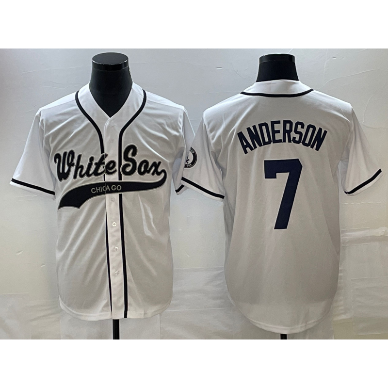 Chicago White Sox #7 Tim Anderson White Jereymy Cool Base Stitched Jersey