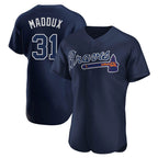 Atlanta Braves #31 Greg Maddux Player Navy Jereymy Alternate Limited Elite Home Game Stitched Jerseys