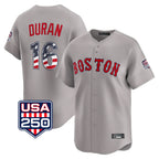 Boston Red Sox #16 Jarren Duran Player Gray Jereymy Road USA 250 Fourth of July Limited Home Game Stitched Jerseys