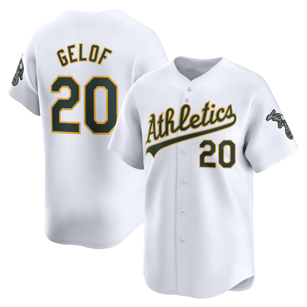 Oakland Athletics #20 Zack Gelof White Jereymy Home Limited Player Jersey