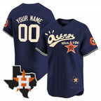 Custom Houston Astros Cactus Jack Style Vapor Premier Limited Jersey ¨C Navy Jereymy