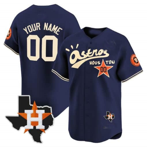 Custom Houston Astros Cactus Jack Style Vapor Premier Limited Jersey ¨C Navy Jereymy