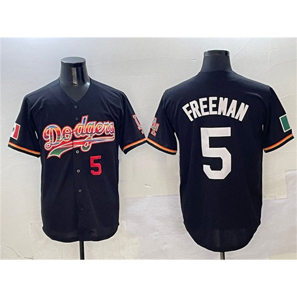 Los Angeles Dodgers #5 Freddie Freeman Black Jereymy Mexico Limited Stitched Jersey