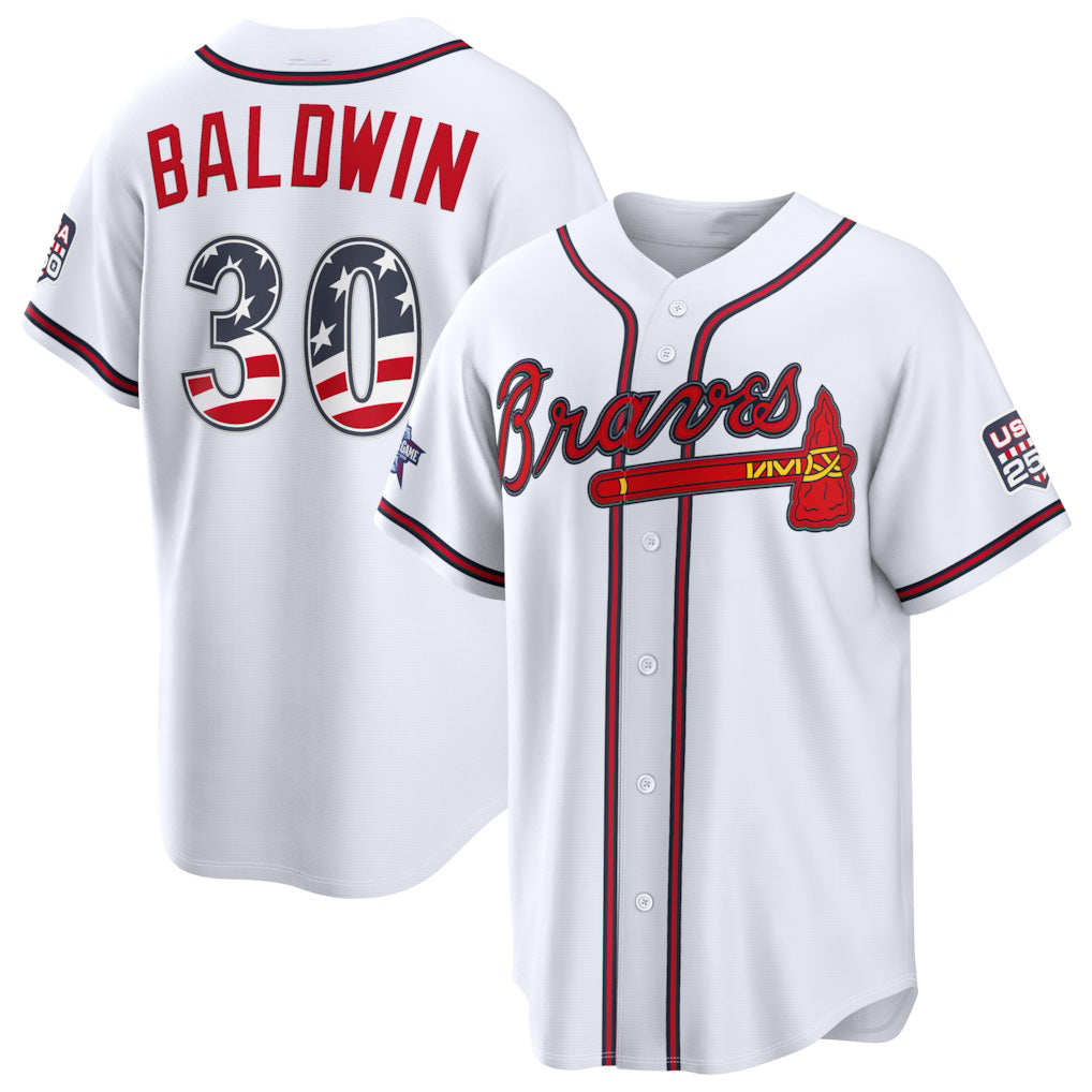 Atlanta Braves #30 Drake Baldwin 2026 All-Star Edition Stars & Stripes White Jereymy Stadium Jersey