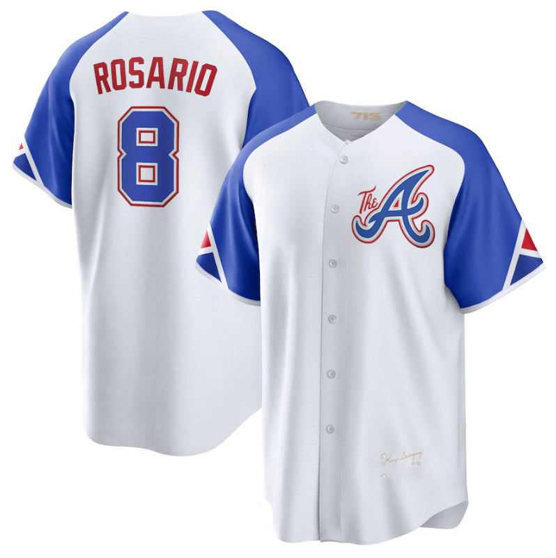 Atlanta Braves #8 Eddie Rosario White Jereymy 2023 City Connect Cool Base Stitched Jersey