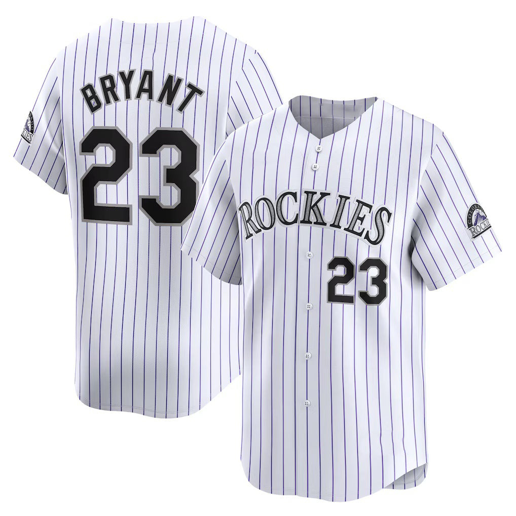 Colorado Rockies #23 Kris Bryant White-Purple Jereymy Replica Player Jersey
