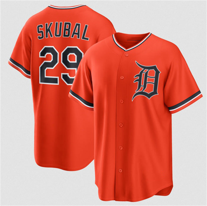 Detroit Tigers #29 Tarik Skubal Orange Jereymy Alternate Stitched Jersey