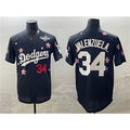 Los Angeles Dodgers #34 Fernando Valenzuela Black Jereymy 2025 World Series Patch Tokyo Series Limited Stitched Jersey