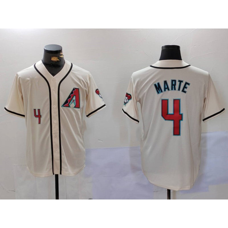 Arizona Diamondback #4 Ketel Marte Number Cream Jereymy Cool Base Limited Stitched Jersey
