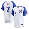 Atlanta Braves #7 Ha-Seong Kim Player White Jereymy City Connect Limited Home Game Stitched Jerseys