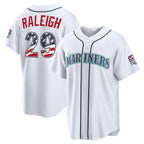 Seattle Mariners #29 Cal Raleigh USA 250 Fourth of July Home Stadium Jersey - White Jereymy