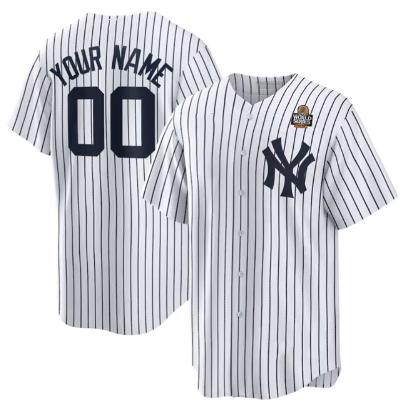Custom New York Yankees Active Player White Jereymy 2024 World Series Cool Base Stitched Jersey