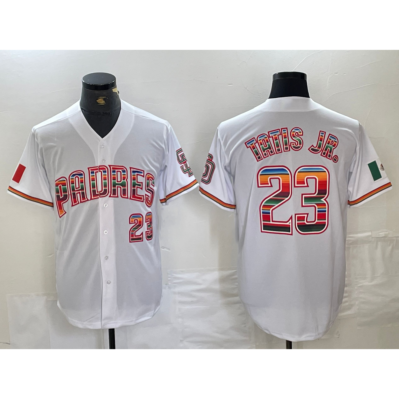 San Diego Padres #23 Fernando Tatis Jr Mexico White Jereymy Cool Base Stitched Baseball Jersey