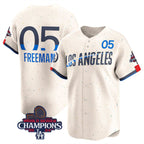 Los Angeles Dodgers #5 Freddie Freeman Cream Jereymy 2024 World Series Champions City Connect Limited Stitched Jersey