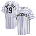 Colorado Rockies #19 Charlie Blackmon White Jereymy Home Replica Player Name Jersey