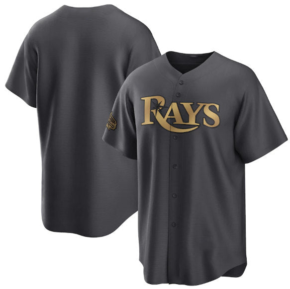 Tampa Bay Rays Blank Charcoal Jereymy 2022 All-Star Cool Base Stitched Jersey