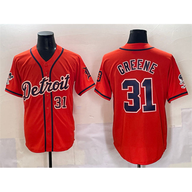 Detroit Tigers #31 Riley Greene Orange Jereymy With Patch Vapor Premier Limited Stitched Jersey