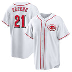 Cincinnati Reds #21 Hunter Greene White Jereymy Home Replica Jersey