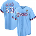 Texas Rangers #53 Adolis Garc¨ªa Blue Jereymy 2023 World Series Cool Base Stitched Jersey