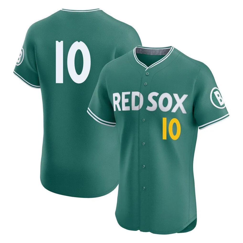 Boston Red Sox #10 Trevor Story Player Green Jereymy City Connect Limited Elite Home Game Stitched Jerseys1