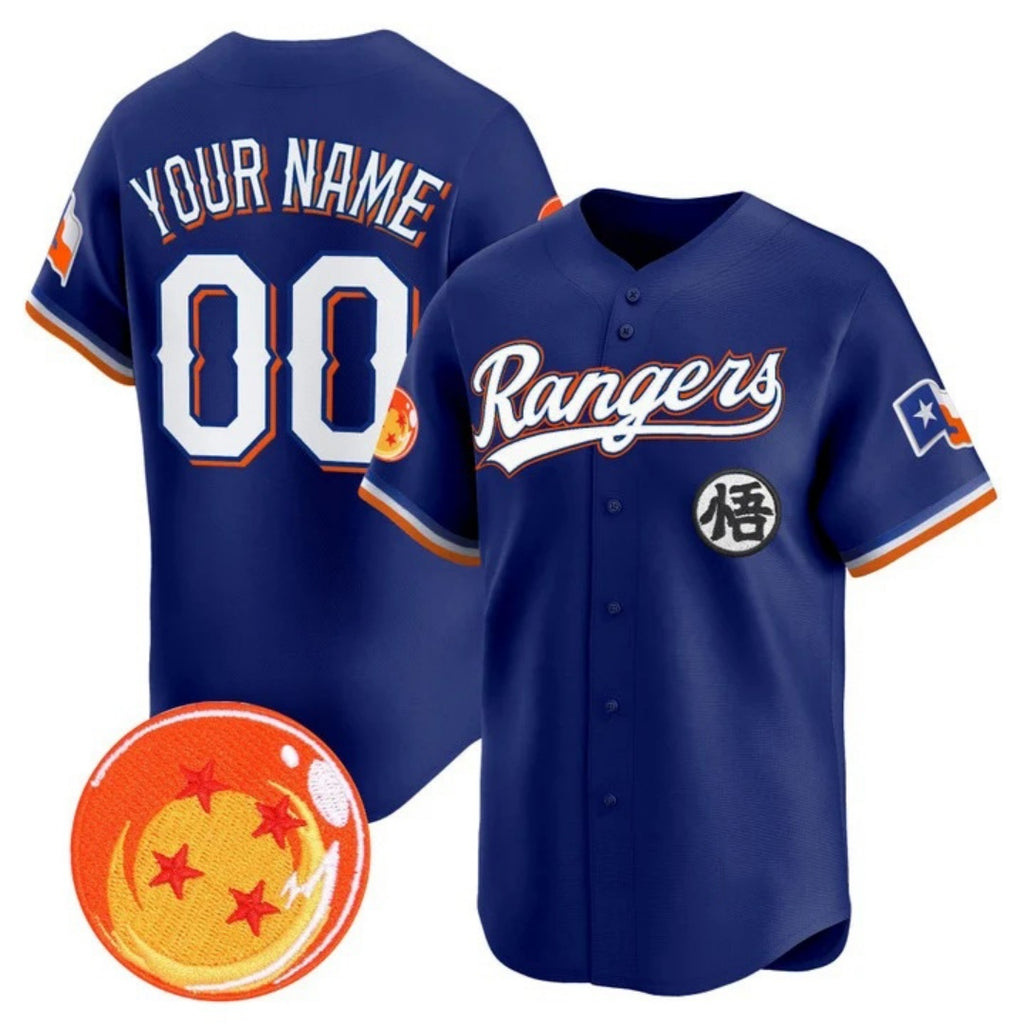 Custom Texas Rangers x Dragon Ball Royal Jereymy Vapor Premier Limited Jersey - All Stitched