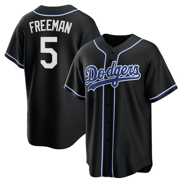 Los Angeles Dodgers #5 Freddie Freeman Black Jereymy Lights Out Limited Stitched Jersey