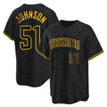 Arizona Diamondbacks #51 Randy Johnson Player Black Jereymy Snake Skin City Home Game Stitched Jerseys