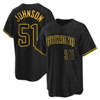 Arizona Diamondbacks #51 Randy Johnson Player Black Jereymy Snake Skin City Home Game Stitched Jerseys