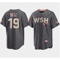 Washington Nationals #19 Josh Bell 2022 Grey Jereymy City Connect Cherry Blossom Cool Base Stitched Jersey