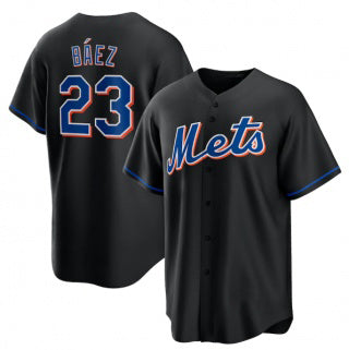 New York Mets #23 Javier B¨¢ez Black Jereymy 2022 Cool Base Stitched Jersey
