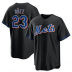 New York Mets #23 Javier B¨¢ez Black Jereymy 2022 Cool Base Stitched Jersey