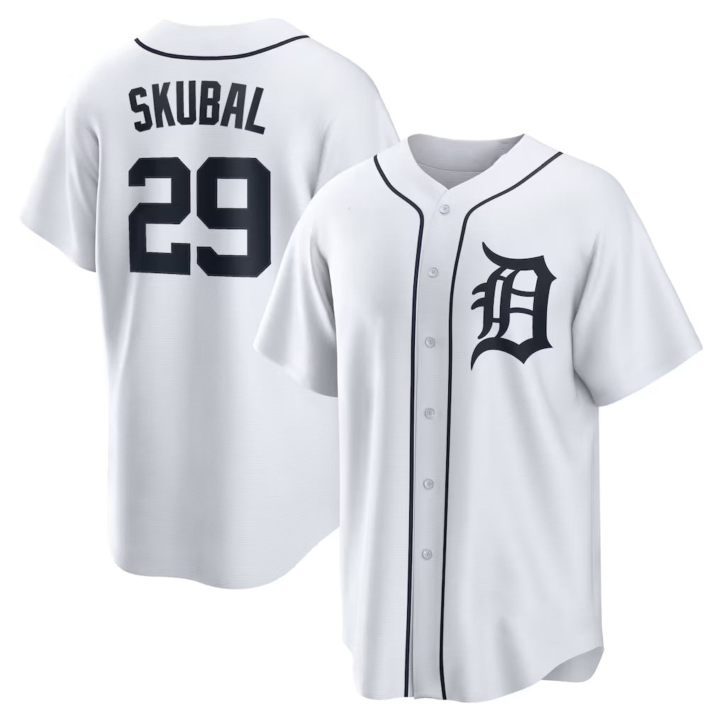 Detroit Tigers #29 Tarik Skubal Jereymy White Home Replica Jersey