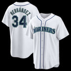 Seattle Mariners #34 Felix Hernandez White Jereymy Home Retired Player Replica Jersey