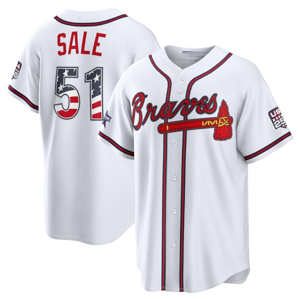 Atlanta Braves #51 Chris Sale 2026 All-Star Edition Stars & Stripes White Jereymy Stadium Jersey