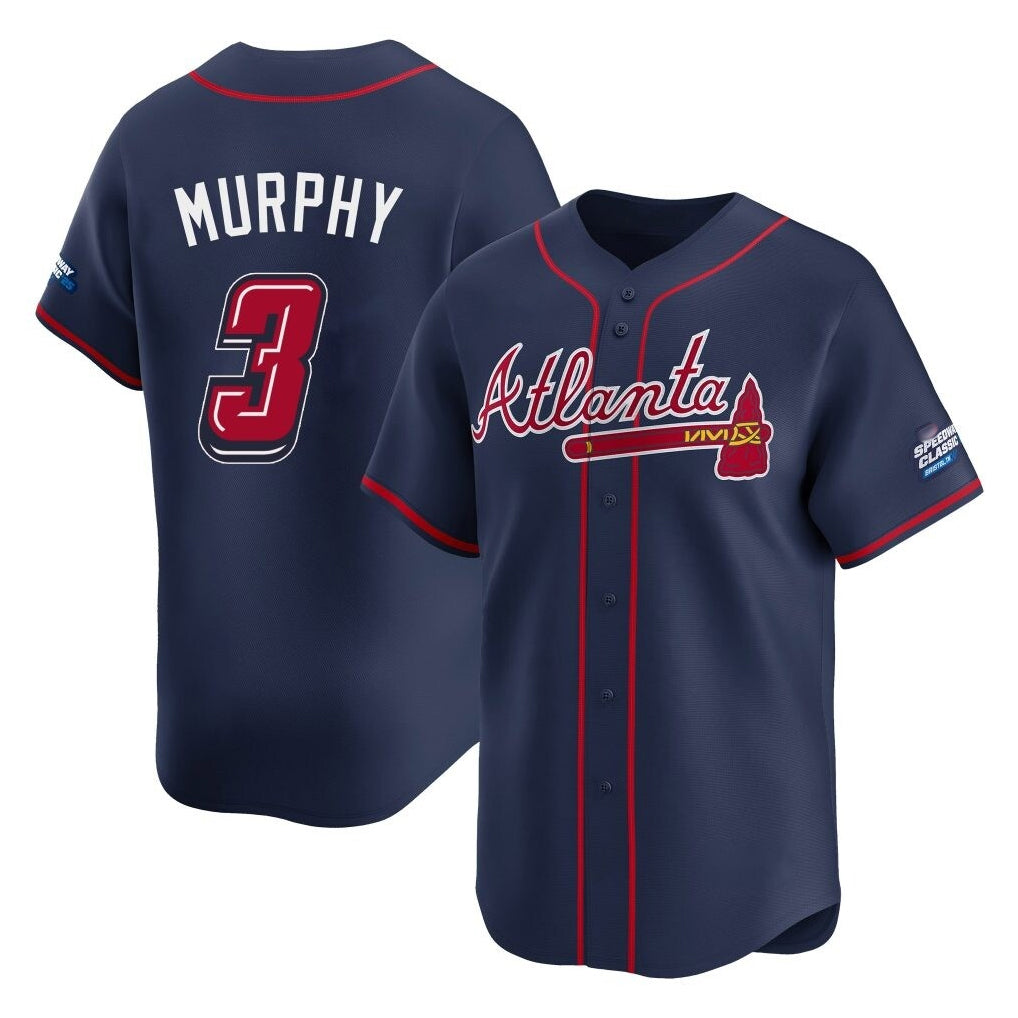 Atlanta Braves #3 Dale Murphy Player Navy Jereymy 2025 Speedway Classic Home Game Stitched Jerseys