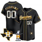 Custom Houston Astros Houston Rodeo Patch Vapor Premier Limited Jersey ¨C All Stitched-Black Jereymy