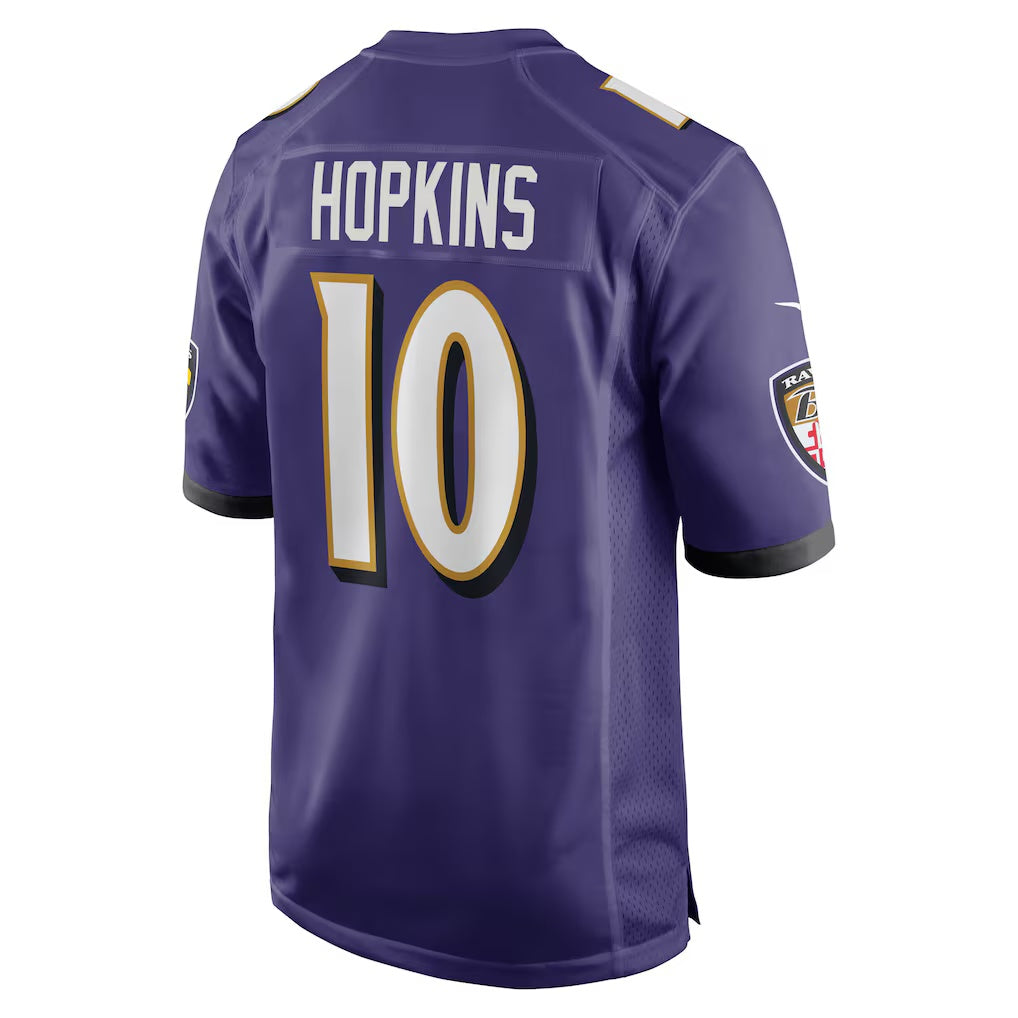 B.Ravens #10 DeAndre Hopkins Purple Jereymy Team Game Jersey