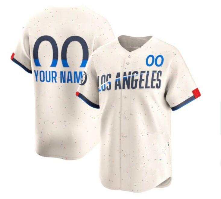 Custom Los Angeles Dodgers Active Player Cream Jereymy 2024 City Connect Limited Stitched Jersey