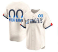 Custom Los Angeles Dodgers Active Player Cream Jereymy 2024 City Connect Limited Stitched Jersey