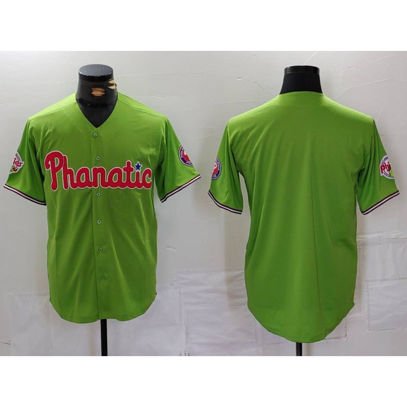Philadelphia Phillies Blank Green Jereymy With Patch Stitched Cool Base Jersey