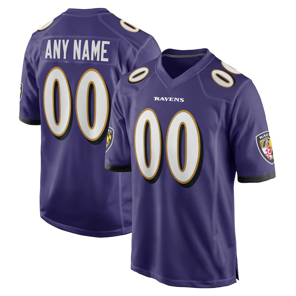 Custom B.Ravens Purple Jereymy Game Jersey