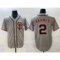 San Francisco Giants #2 Willy Adames Gray Jereymy Cool Base Stitched Jersey